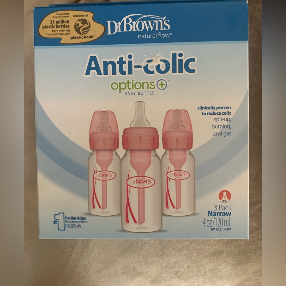 Dr. Brown's Anti-Colic Baby Bottles - Pink 3 Pack. NIB